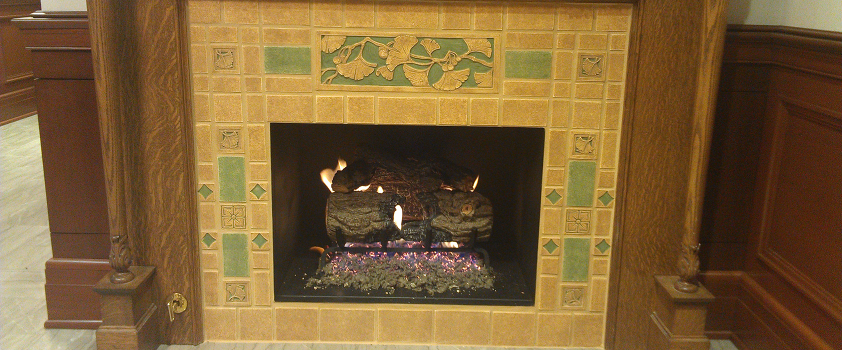 classic traditional custom gas fireplace