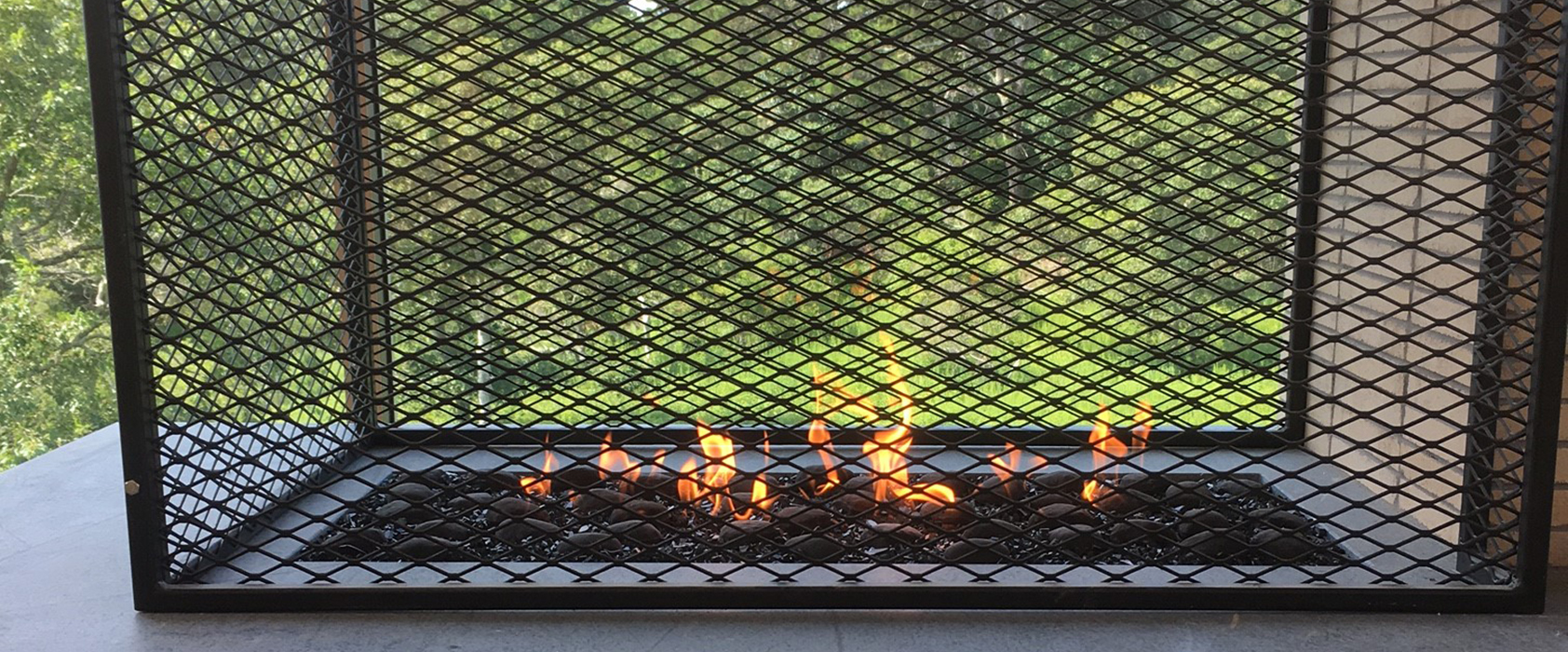 open custom fireplace