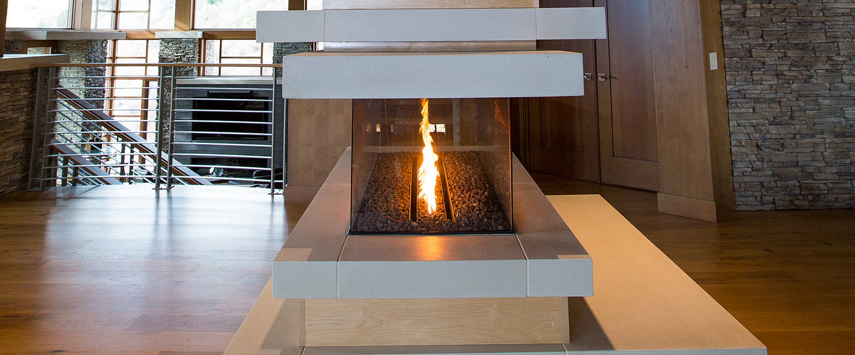 beautiful custom gas fireplace