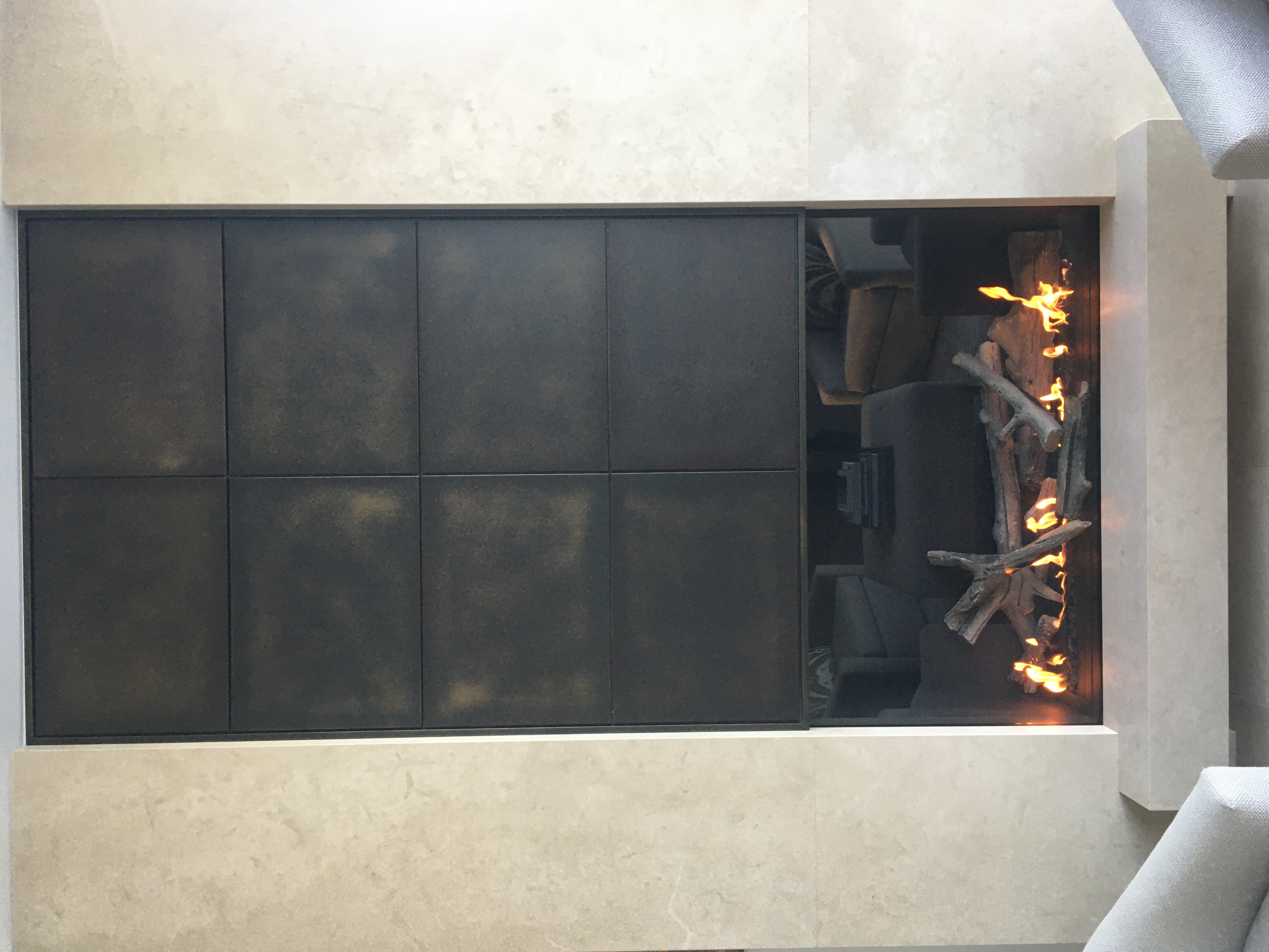 contemporary custom gas fireplace