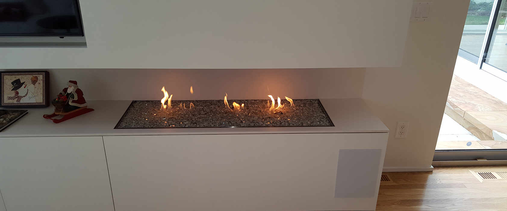custom open fireplace